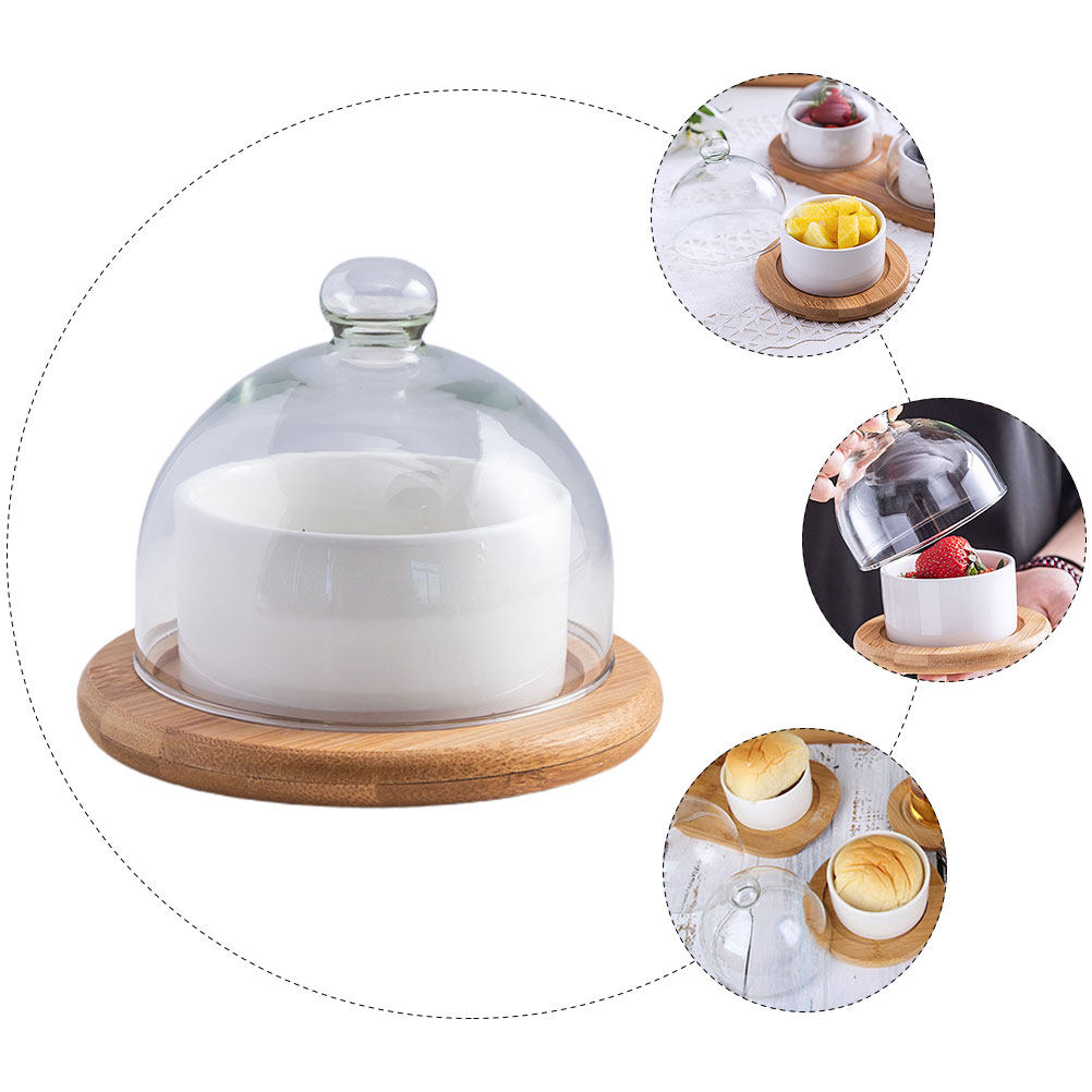 Set Mangkuk Salad Keramik deng - Plastic Dome Clear ulasan dan harga